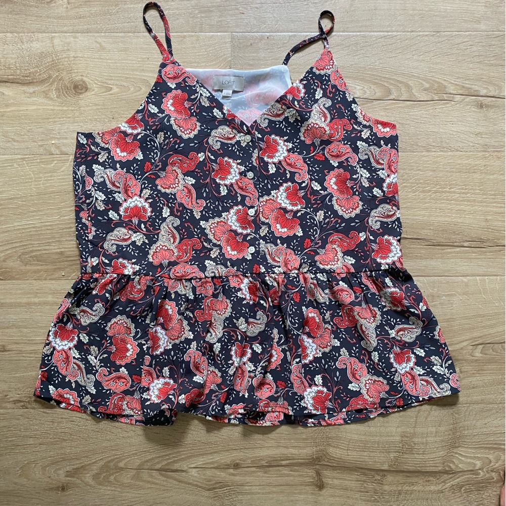 LOFT chiffon peplum top